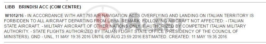 libya italy notam