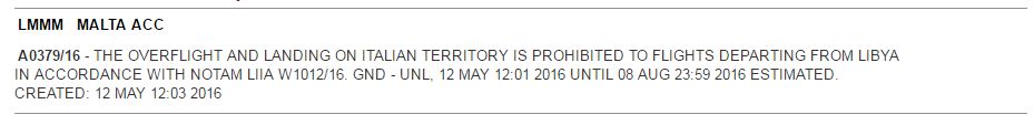 libya malta notam